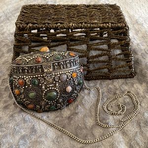 Gorgeous Metal & Polished Stone Purse